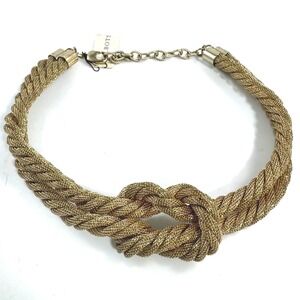 Talbots Gold Tone Knotted Mesh Rope Necklace Made in USA New with Tag